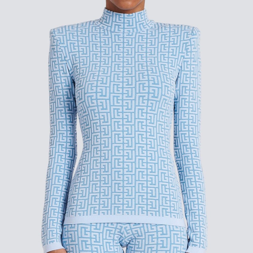 Balmain Knit Women's Sweater with Labyrinth monogram (SIZE SMALL / 38 EU )
